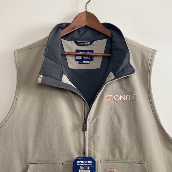 Carhartt Vest Mens XXL Grey Super Dux Rain Defender Softshell DWR ADDED LOGO - Picture 6 of 16